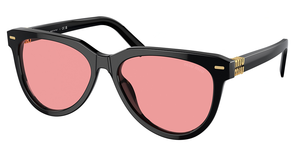 Miu Miu MU 12ZS round sunglasses in Black/Red