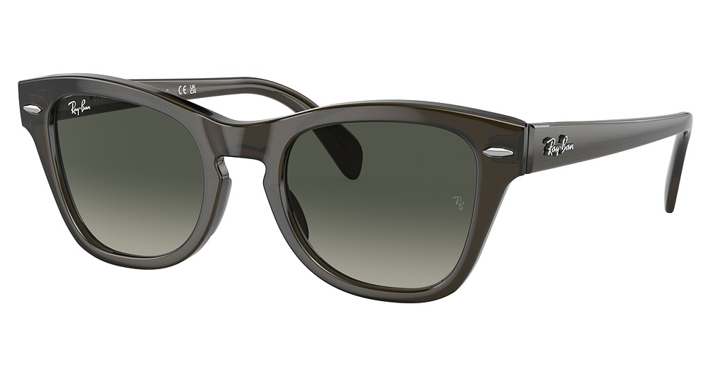 Ray-Ban RB0707S cateye sunglasses in Transparent Olive Green/Grey Gradient