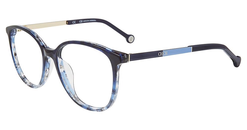 Carolina Herrera VHE819K round eyeglasses in Navy 0 V66