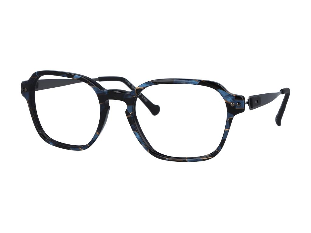 iGreen IGV04.89 irregular eyeglasses in Black/Blue/Gold Insert Grit