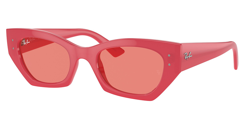 Ray-Ban RB4430 ZENA round sunglasses in Red Cherry/Pink