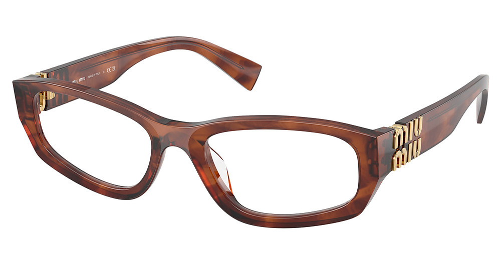 Miu Miu MU 04YV rectangle eyeglasses in Striped Tobacco