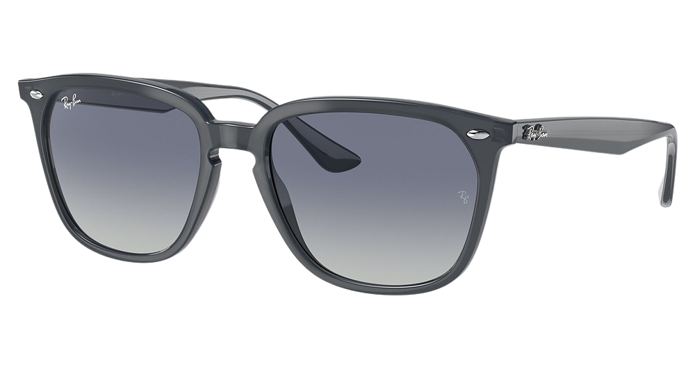 Ray-Ban RB4362 round sunglasses in Opal Grey/Grey Gradient Dark Blue