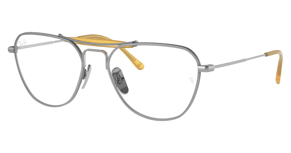 Ray-Ban RX8064V aviator eyeglasses in Brushed Silver