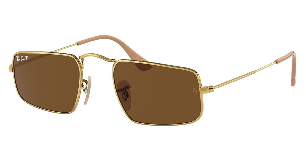 Ray-Ban RB3957 JULIE square sunglasses in Legend Gold/Polarized Brown