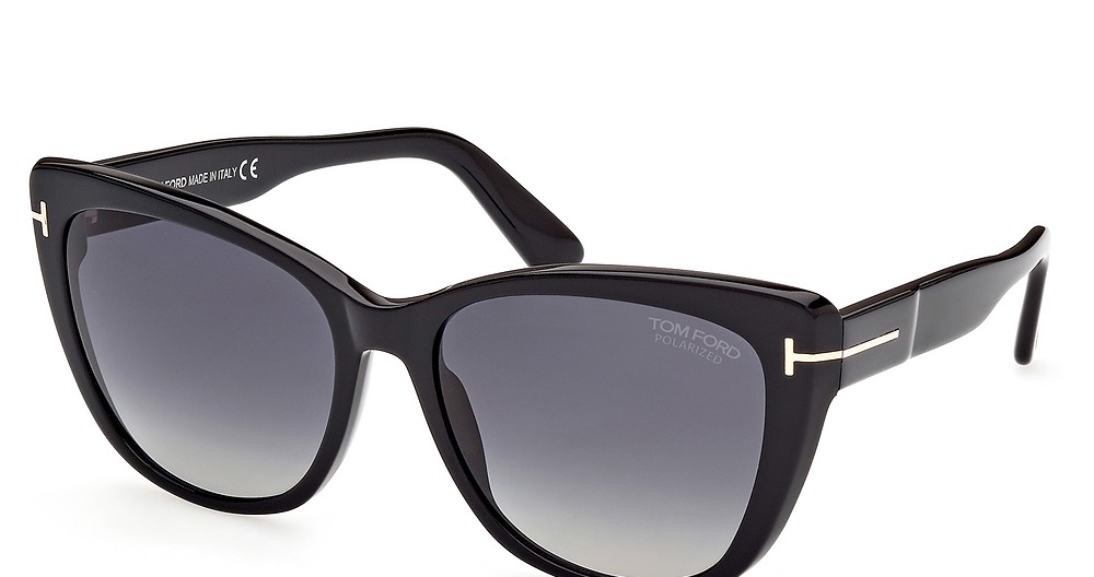 Tom Ford FT0937 cateye sunglasses in Shiny Black/Smoke Polarized