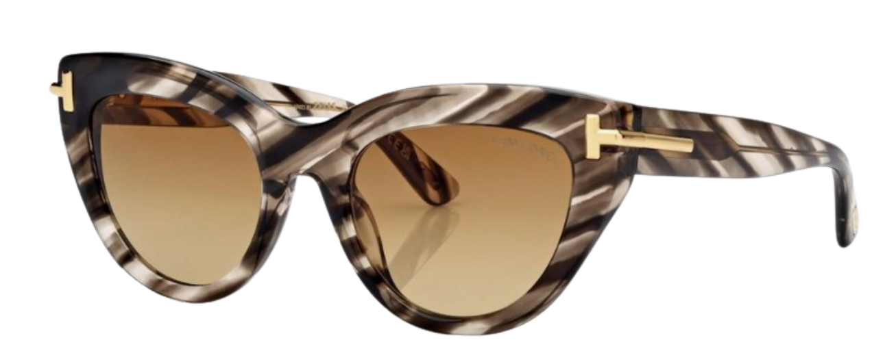 Tom Ford FT1252 cateye sunglasses in Coloured Havana/Gradient Brown
