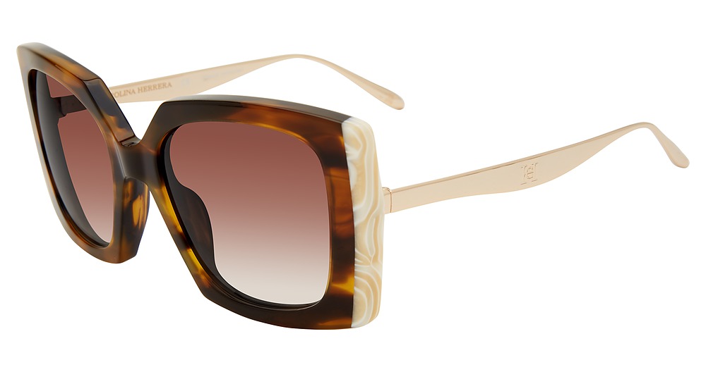 Carolina Herrera SHN616V square sunglasses in Blonde Tortoise 0781