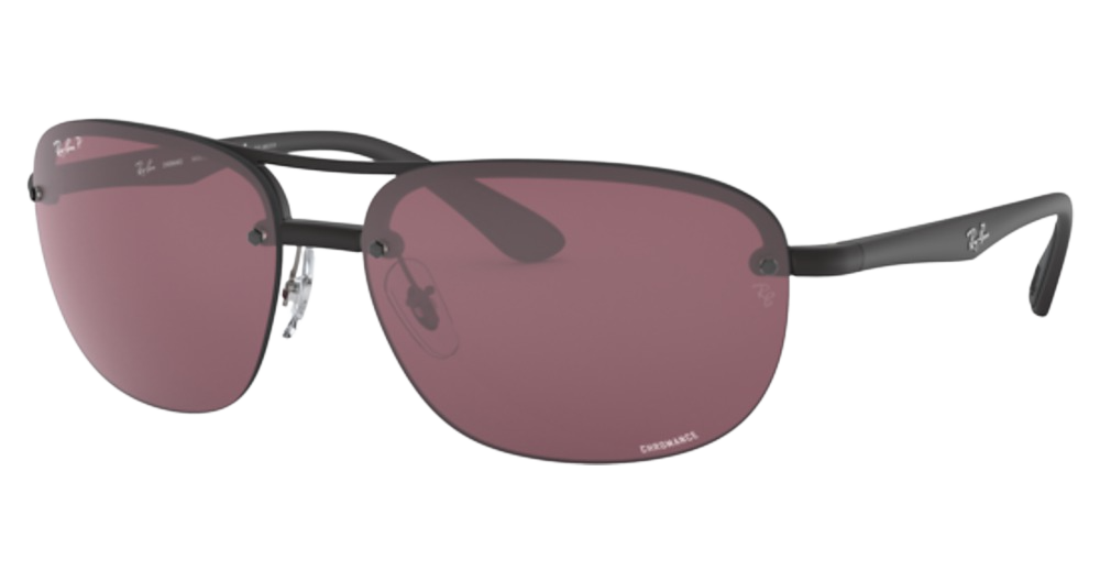 Ray-Ban RB4275CH aviator sunglasses in Matte Black/Purple