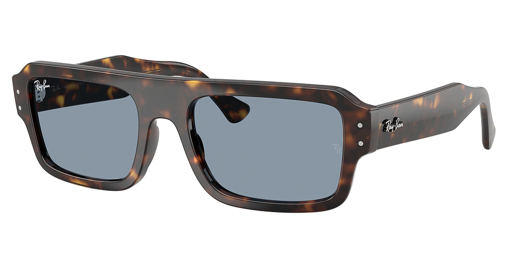 Ray-Ban RB4454 FLACKO rectangle sunglasses in Havana/Blue