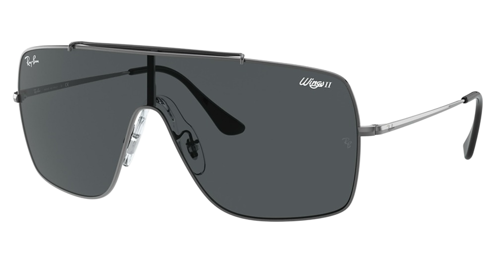Ray-Ban RB3697 WINGS II aviator sunglasses in Gunmetal/Dark Grey