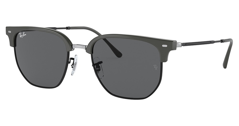 Ray-Ban RB4416F NEW CLUBMASTER round sunglasses in Grey on Black/Dark Grey