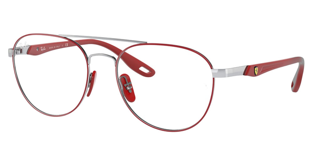 RED ON SILVER