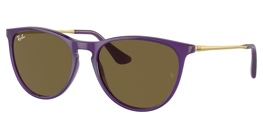 Ray-Ban RJ9060S JUNIOR ERIKA round sunglasses in Opal Violet/Dark Brown