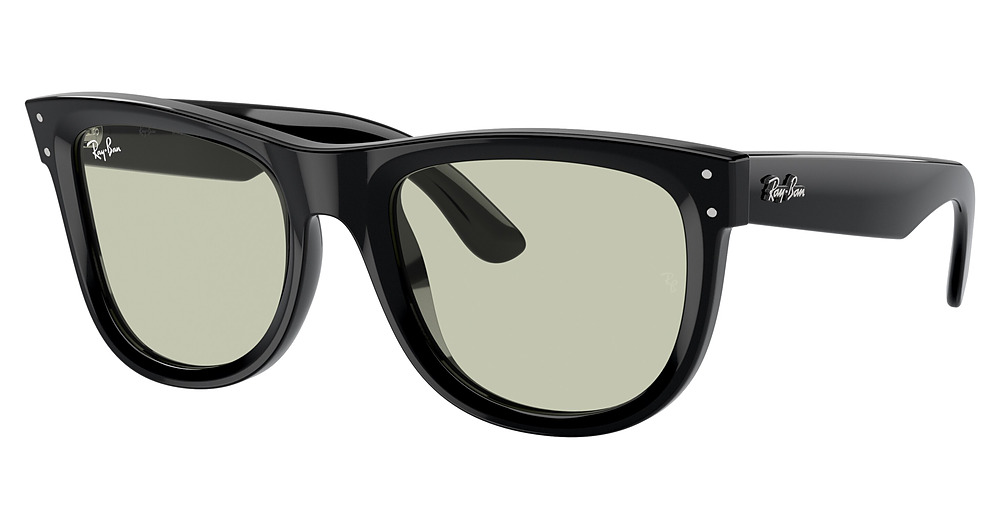 Ray-Ban RBR0502S WAYFARER REVERSE round sunglasses in Black/Light Green