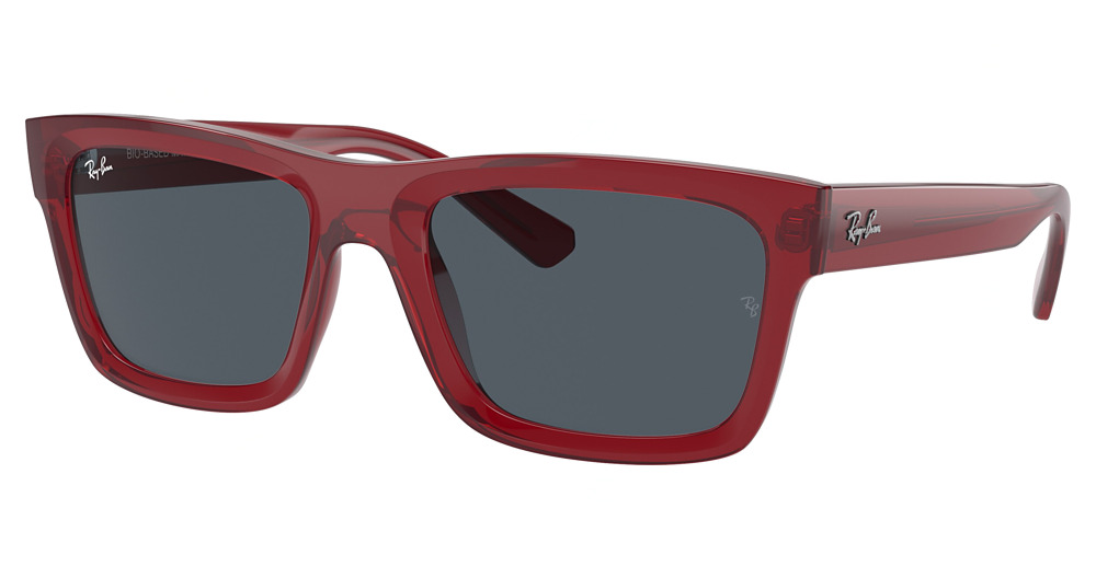 Ray-Ban RB4396 WARREN square sunglasses in Transparent Red/Dark Grey