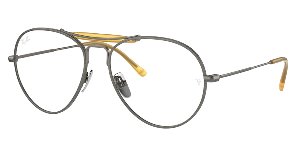 Ray-Ban RX8063V aviator eyeglasses in Demi Gloss Pewter