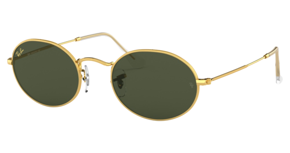 Ray-Ban RB3547 OVAL round sunglasses in Legend Gold/G 15 Green