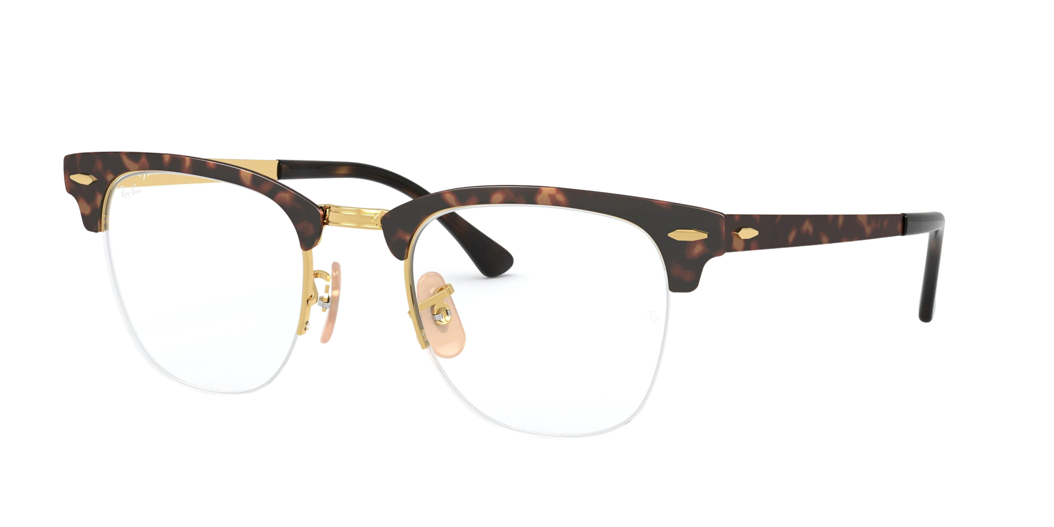 Ray-Ban RX3716VM round eyeglasses in Gold on Top Havana