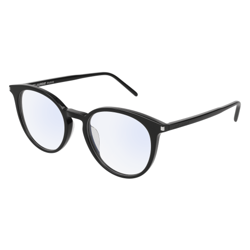 Saint Laurent SL 238/F round eyeglasses in Black Black Transparent