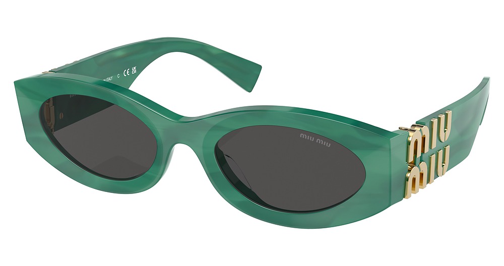 Miu Miu MU 11WS 0MU 11WS round sunglasses in Green/Dark Grey