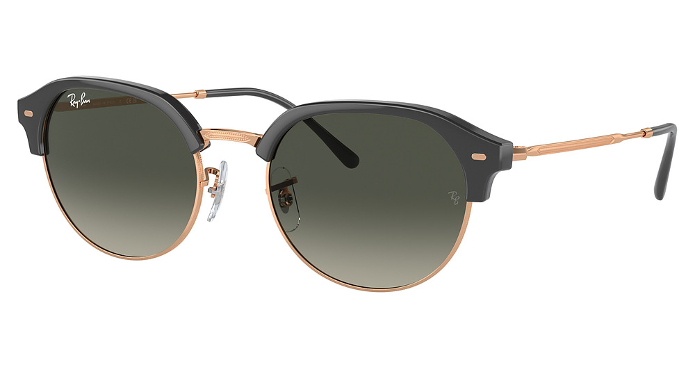 Ray-Ban RB4429 round sunglasses in Dark Grey on Rose Gold/Grey Gradient