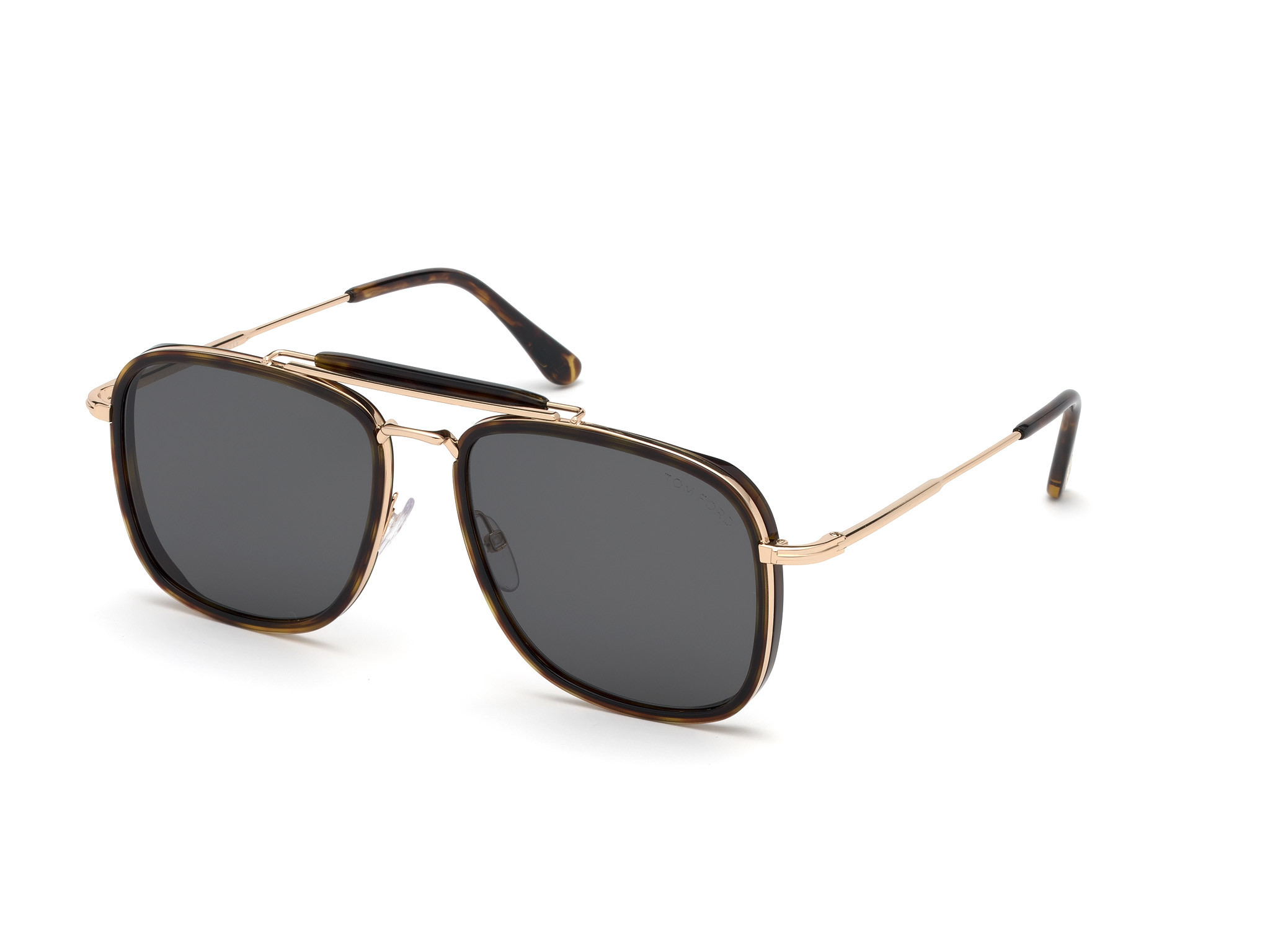 Shiny Classic Dark Havana Acetate Rims, Shiny Rose Gold/ Smoke Lenses