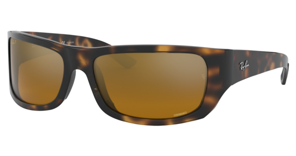 Ray-Ban RB4283CH rectangle sunglasses in Light Havana/Brown Mirror Gold Gradient