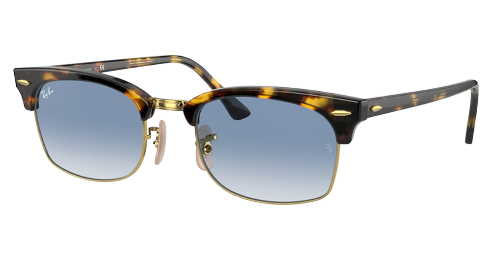 Ray-Ban RB3916 CLUBMASTER SQUARE square sunglasses in Yellow Havana/Clear Gradient Blue
