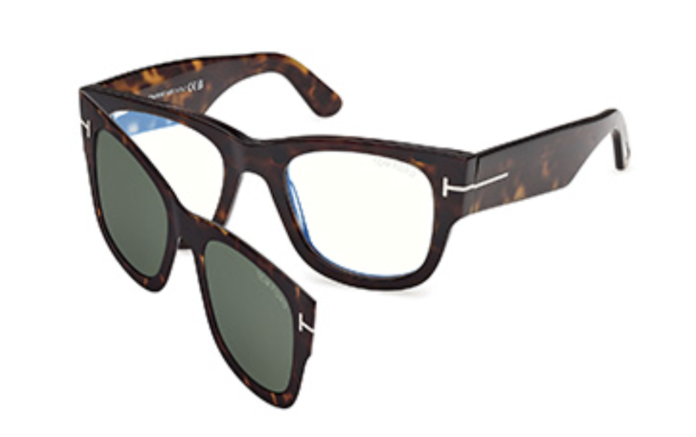 Tom Ford FT6099-B square eyeglasses in Dark Havana