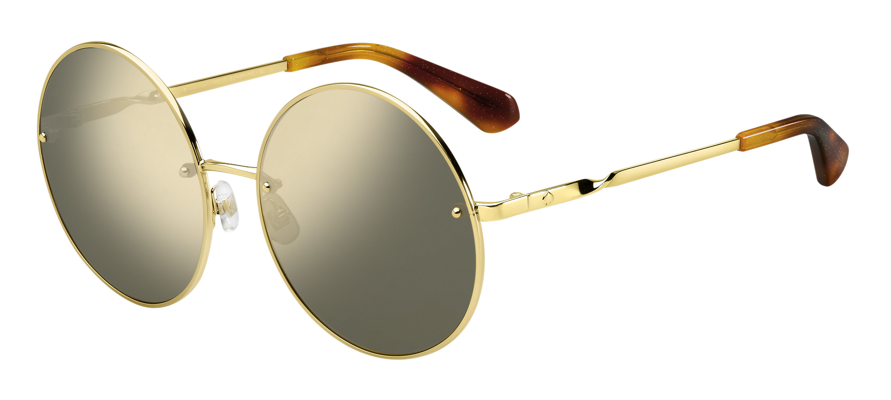 Kate Spade Abia/F/S round sunglasses in Gold (Ue Grey Ivory Mirror)