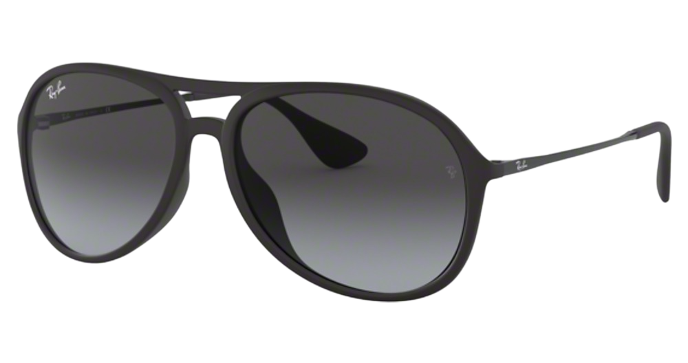 Ray-Ban RB4201 ALEX aviator sunglasses in Rubber Black/Light Grey Gradient Dark Grey
