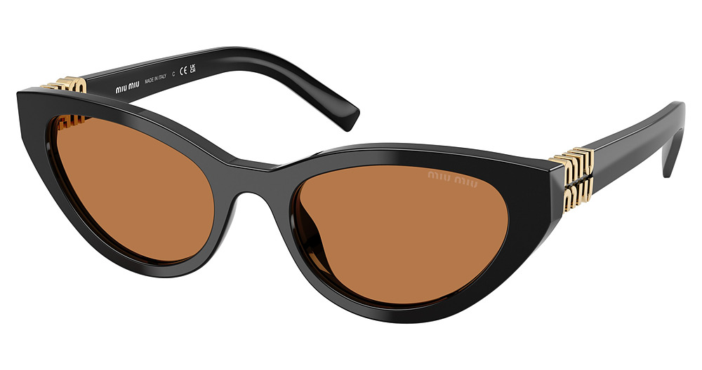Miu Miu MU A04S round sunglasses in Black/Brown