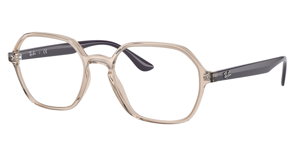 Ray-Ban RX4361VF irregular eyeglasses in Transparent Light Brown