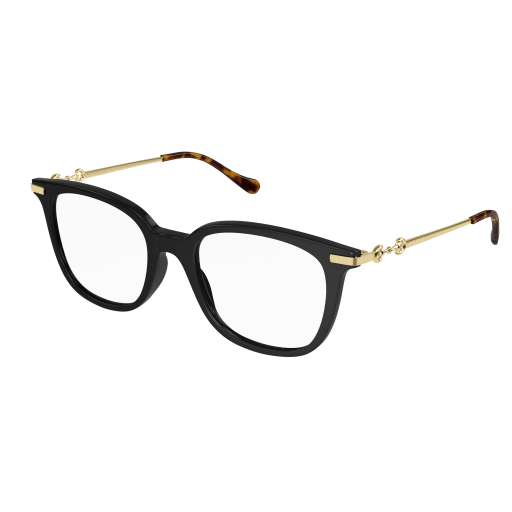 Gucci GG0968O rectangle eyeglasses in Black Gold Transparent