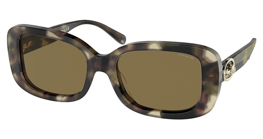 MILKY MOSS GREEN TORTOIS / DARK BROWN SOLID