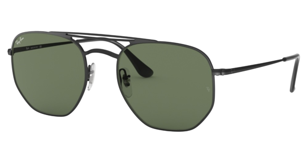 Ray-Ban RB3609 aviator sunglasses in Demi Gloss Black/Dark Green