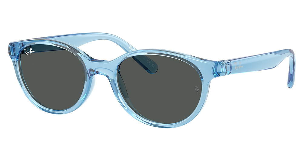 Ray-Ban RJ9080S round sunglasses in Transparent Blue/Dark Grey