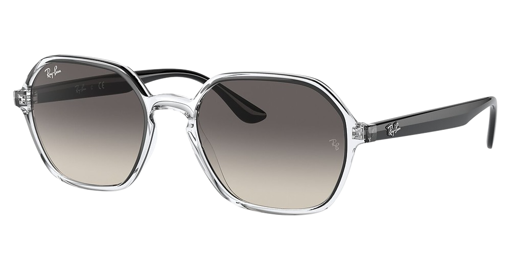 Ray-Ban RB4361F round sunglasses in Transparent/Grey Gradient