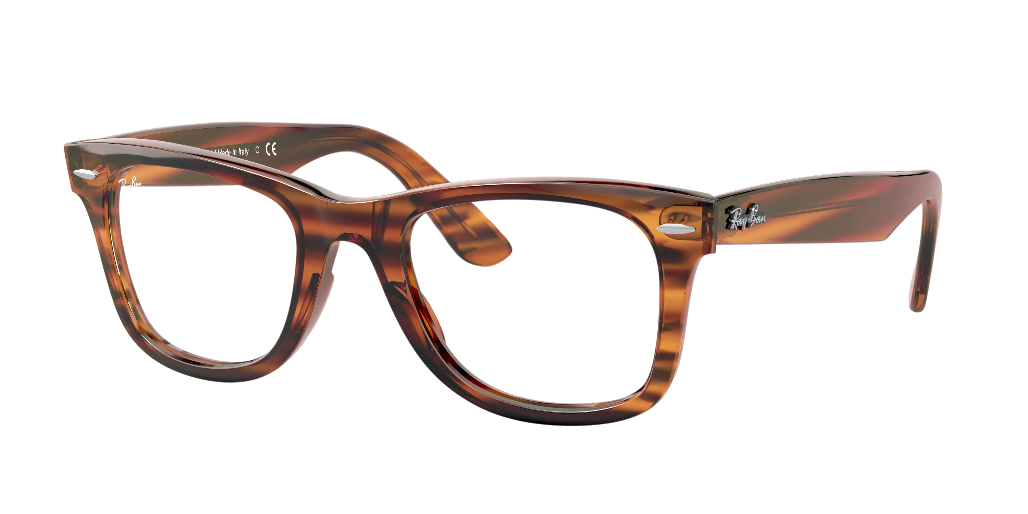 Ray-Ban RX4340V square eyeglasses in Stripped Red Havana