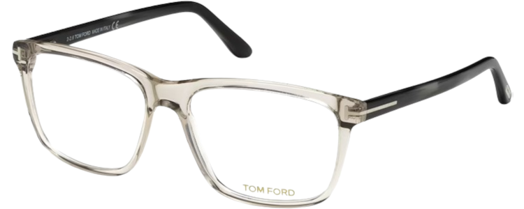 Transp. Grey W. Grey Striped Blue Horn Temples/ Blue Block Lenses