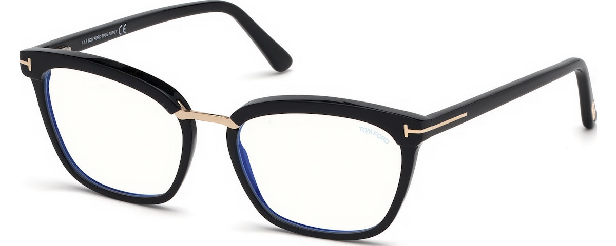 Shiny Black, Rose Gold Details/ Blue Block Lenses
