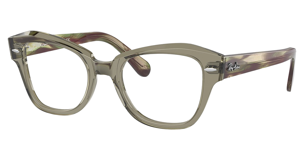 Ray-Ban RX5486 STATE STREET cateye eyeglasses in Transparent Green