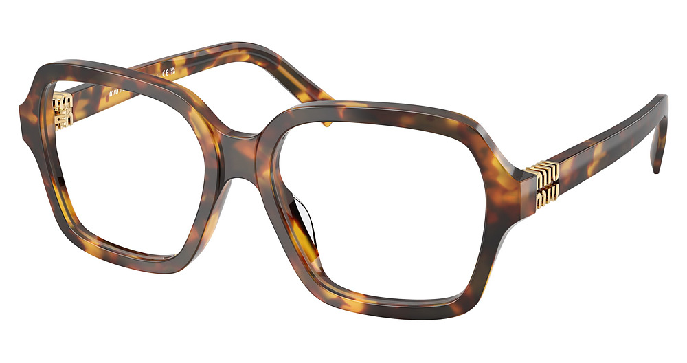 Miu Miu MU 03YVF square eyeglasses in Havana Honey