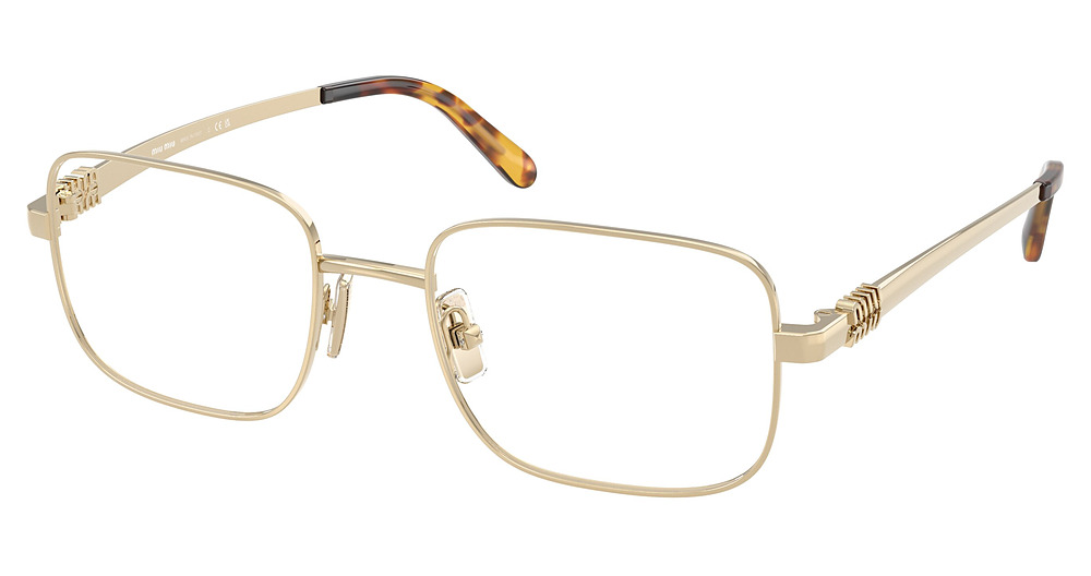Miu Miu MU 51ZV square eyeglasses in Pale Gold
