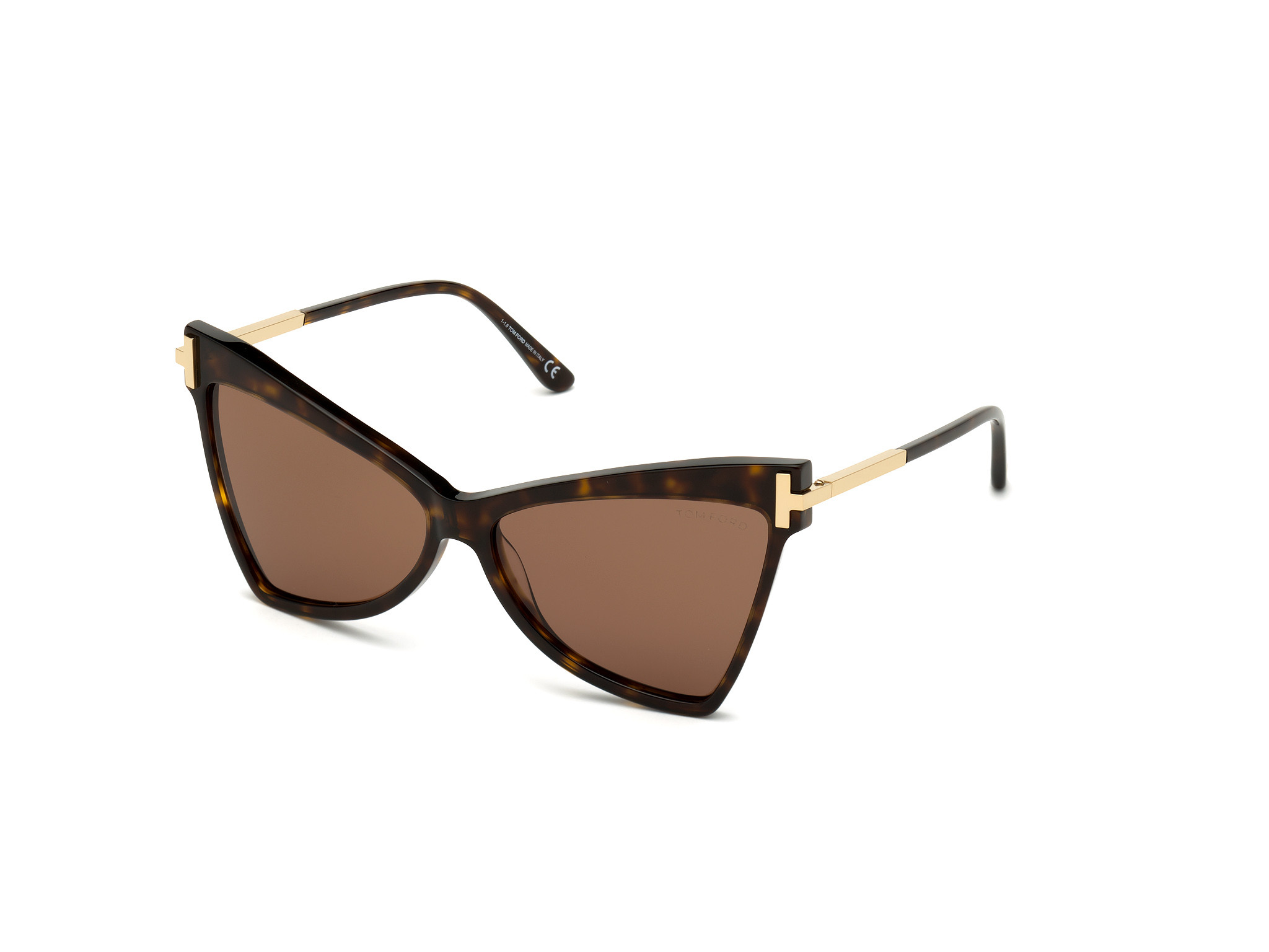 Tom Ford FT0767 Tallulah cateye sunglasses in Shiny Classic Dark Havana W. Shiny