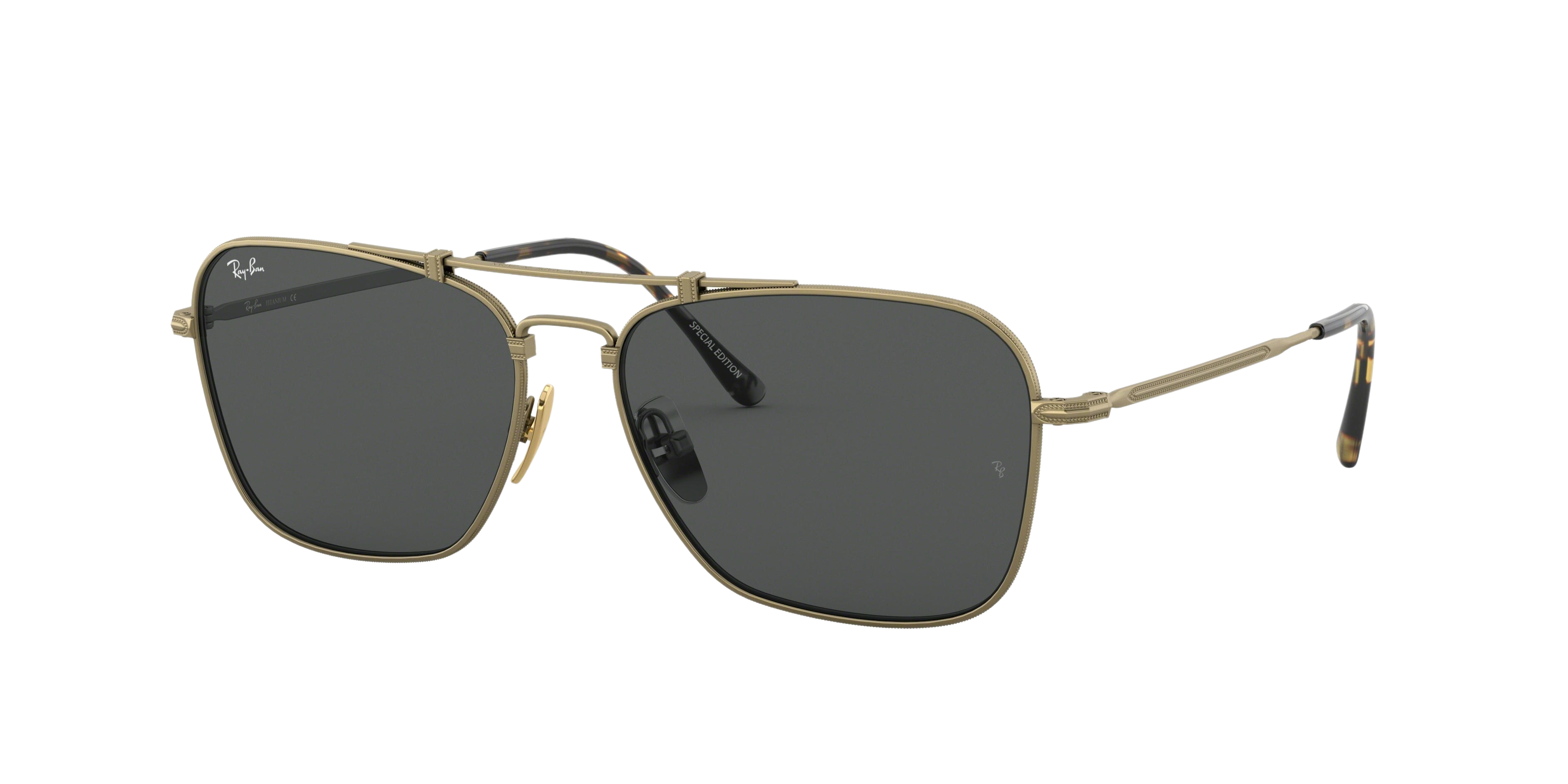 Ray-Ban RB8136 square sunglasses in Demi Gloss Antique Gold