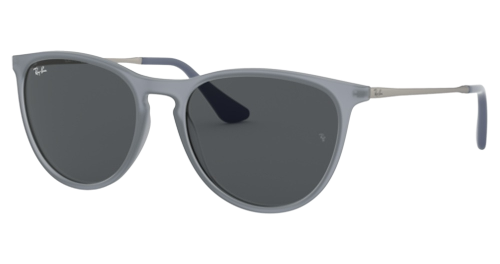 Ray-Ban RJ9060SF JUNIOR ERIKA round sunglasses in Rubber Transparent Grey/Dark Grey