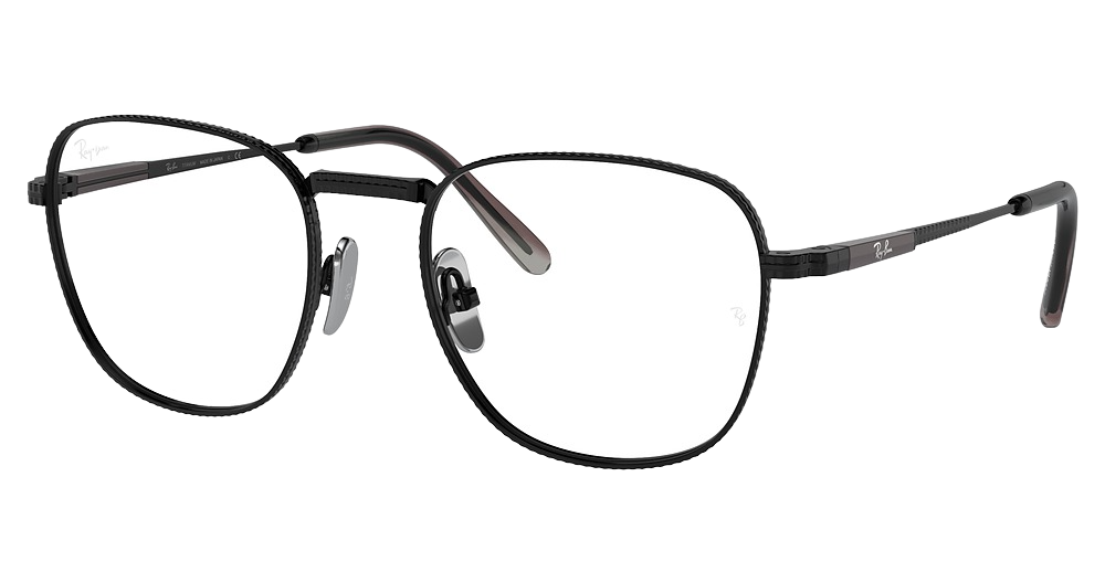 Ray-Ban RX8258V FRANK TITANIUM round eyeglasses in Black