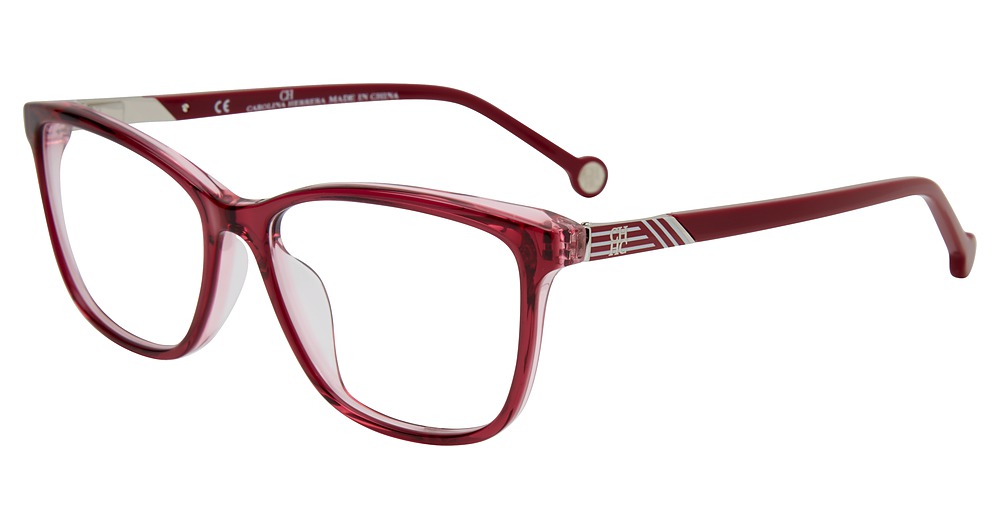 Carolina Herrera VHE799K round eyeglasses in Burgundy 09 Q4